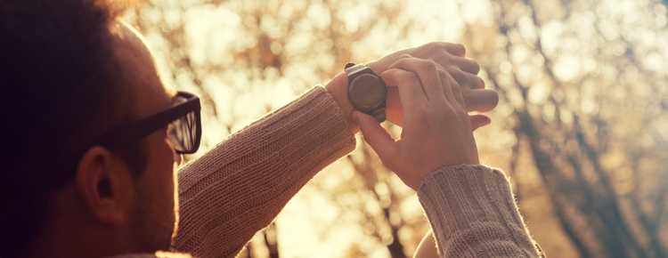 A man checking his watch.